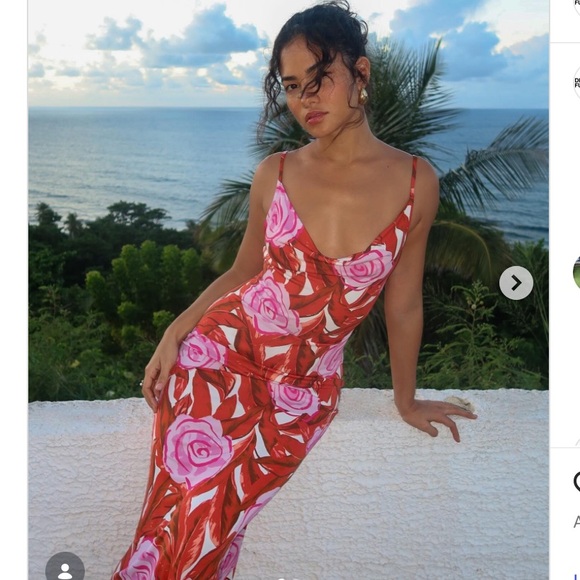 Diane Von Furstenberg Dresses & Skirts - Diane Von Furstenberg Alik spaghetti strap rose print midi dress, S